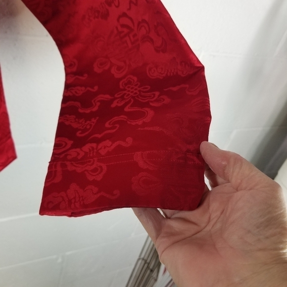 Chicos red silk chinese oriental kimono jacket - Picture 8 of 10